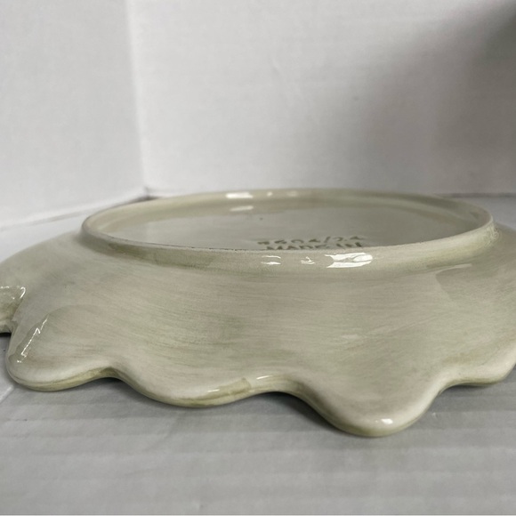 Green Cabbage Leaf Plate Made In Italy 9604/24 Ceramic Plant Shape Plate - Picture 12 of 16